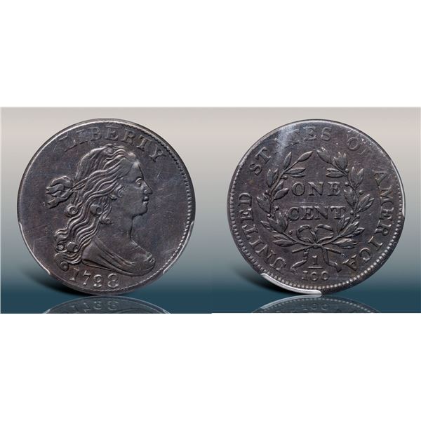 1798 S-165 R4 Style II Hair, Large 8 PCGS graded AU50, CAC Approved
