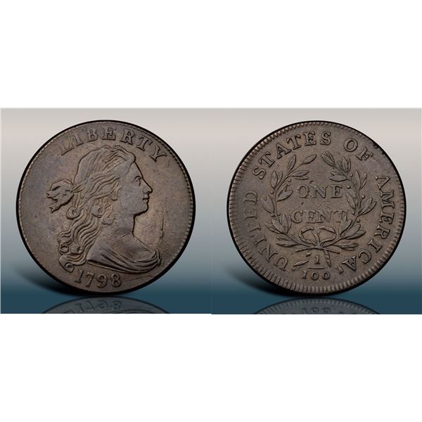 1798 S-177 R4+ Style II Hair, Small 8, PCGS graded XF45