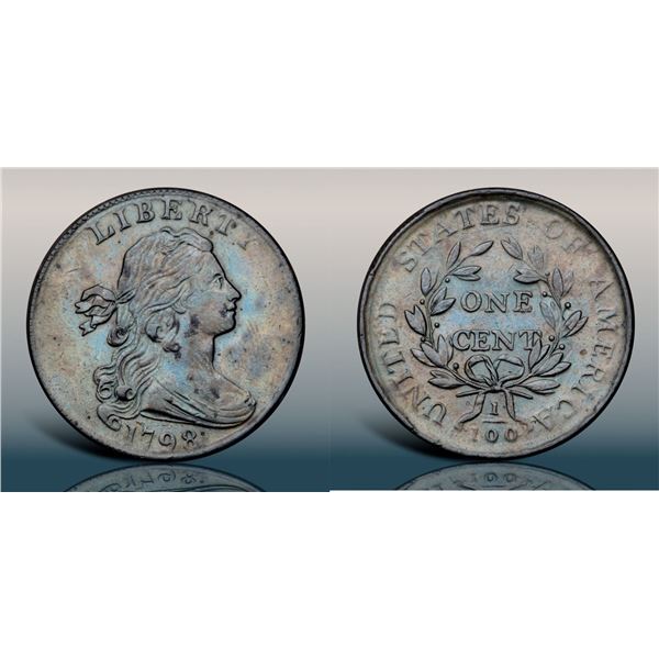 1798 S-184 R1 Small 8, Style II Hair VF30