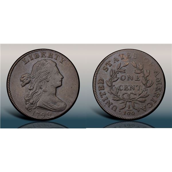 1799/8 S-188 R4 Overdate 9 over 8, PCGS graded VF20