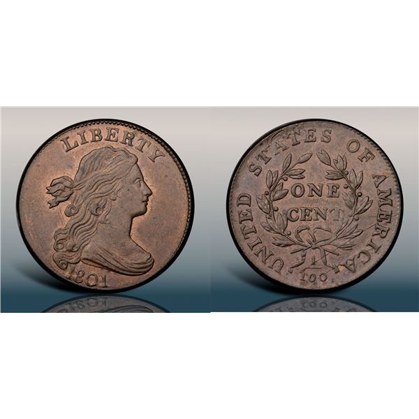 1801 S-215 R4+ PCGS graded MS61 Brown