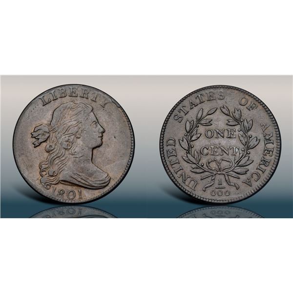 1801 S-220 R3 Error Fraction 1/000 PCGS graded XF40