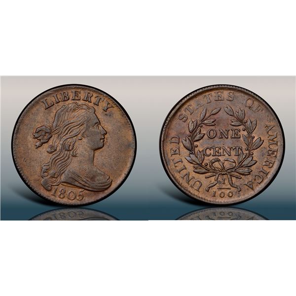 1805 S-267 R1 Blunt 1 PCGS graded AU58