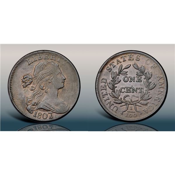 1807/6 S-273 R1 Overdate Large 7 over 6, PCGS graded XF45