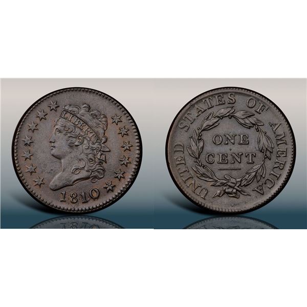1810/09 S-281 R1 Overdate 10 over 09, PCGS graded AU55