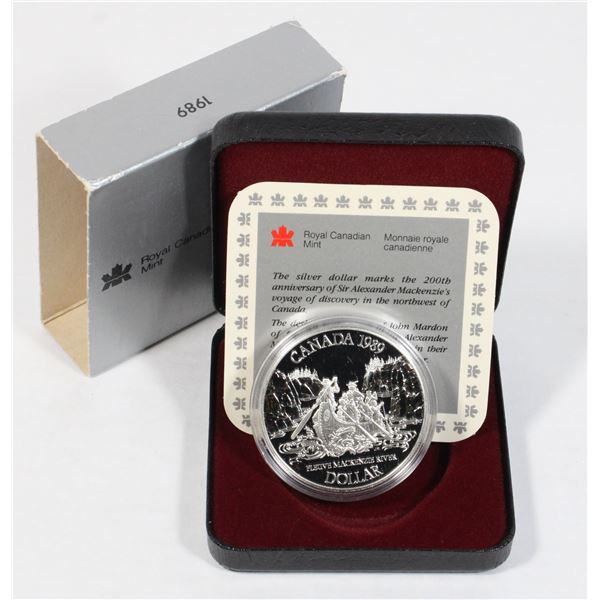 1989 CANADIAN SILVER DOLLAR IN CASE WITH PAPERWORK