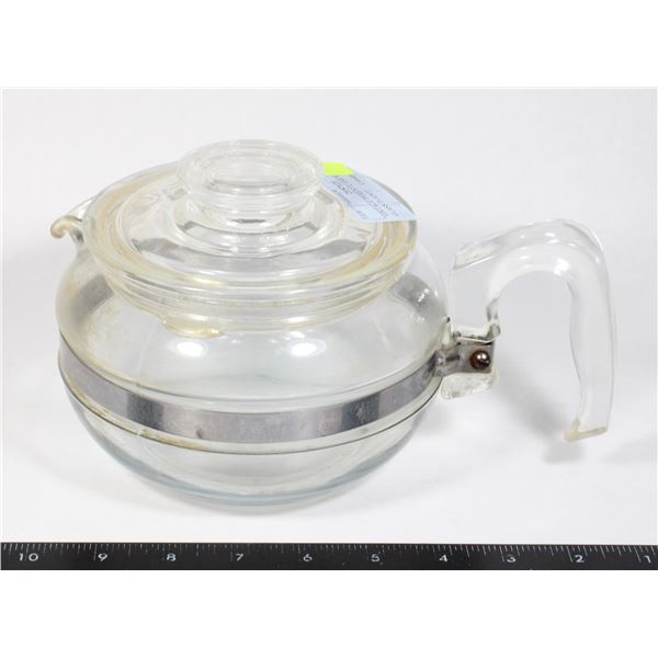 VINTAGE PYREX FLAMEWARE GLASS TEAPOT