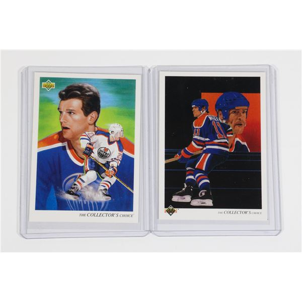 2 HOCKEY CARDS IN SLEEVES, MARK MESSIER..