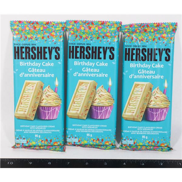 THREE HERSHEY'S BIRTHDAY CAKE CANDY BARS