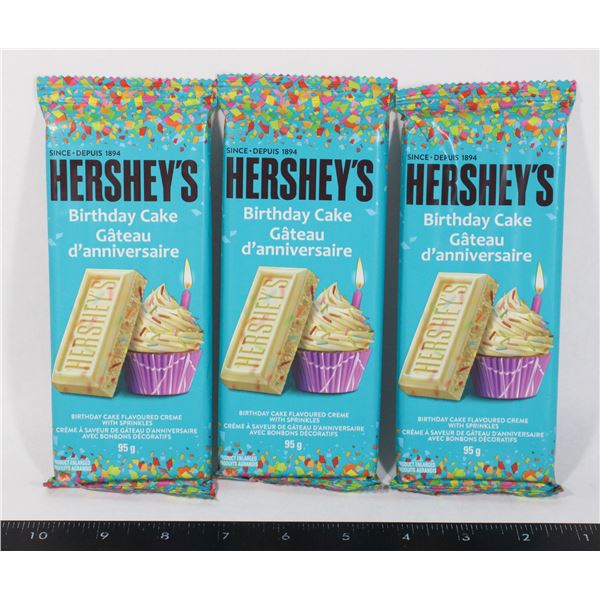 THREE HERSHEY'S BIRTHDAY CAKE CANDY BARS
