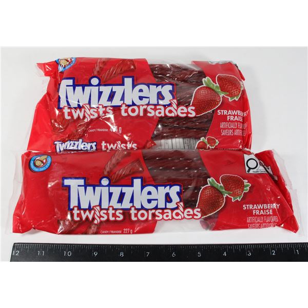 TWO TWIZZLERS TWISTS STRAWBERRY FLAVOR