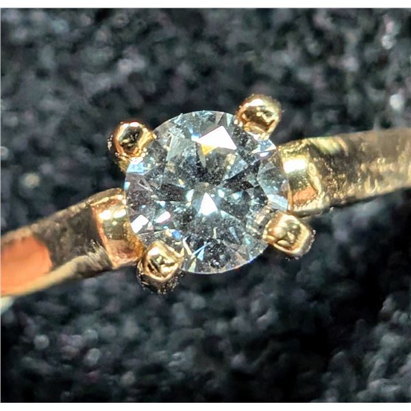 10K YELLOW GOLD 1.92G NATURAL DIAMOND 0.27CT RING