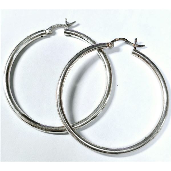 SILVER 8.75G LARGE HOOP EARRINGS