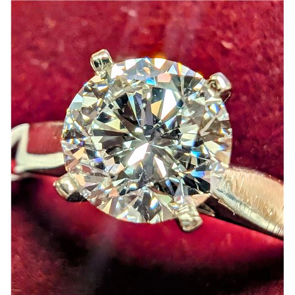 14K WHITE GOLD 2.4G 1.3CT LAB DIAMOND RING SIZE 6