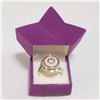 Image 4 : SILVER CUBIC ZIRCONIA RING (~SIZE 8)(WEIGHT 8.51G)