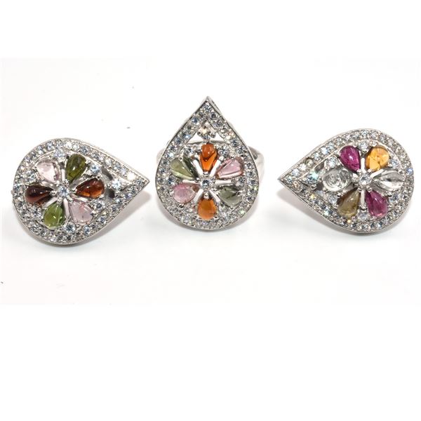 SILVER CERTIFIED TOURMALINE(7.85CT) RHODIUM