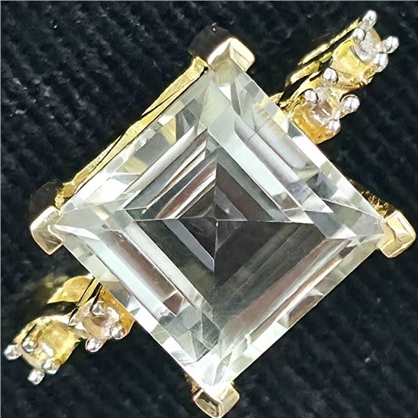 GOLD PLATED SILVER GRNNE AMETHYST WHITE TOPAZ