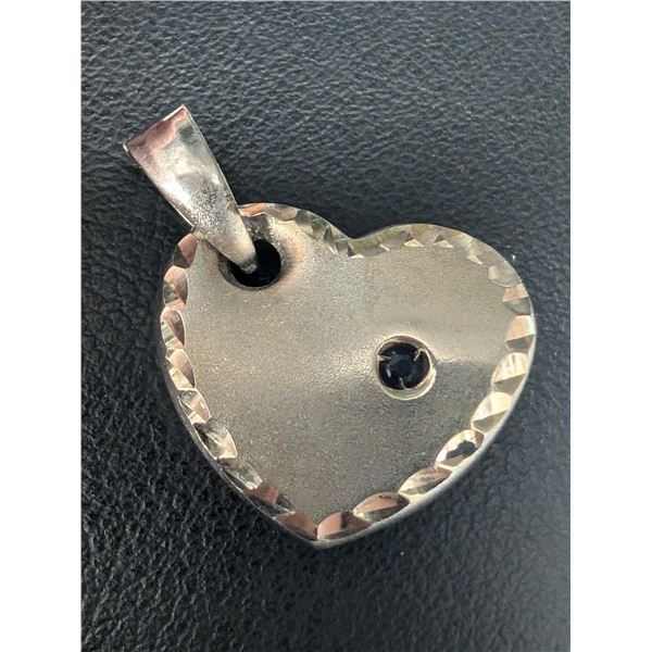 10K WHITE GOLD 2.3G HEART PENDANT