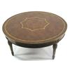 Image 1 : Round leather top coffee table