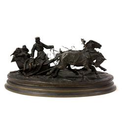 Russian bronze grouping  "Troika"