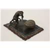 Image 1 : Patinated Austrian figural monkey inkwell