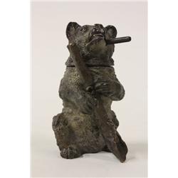 Austrian bronze Bear inkwell