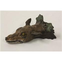 Patinated Austrian bronze Fox paperclip