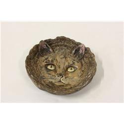 Patinated Austrian bronze Cat card tray
