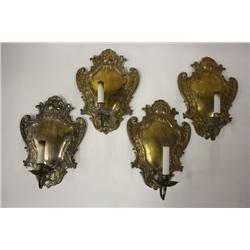 Set of 4 18th c. silver plate sconces