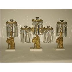 19th c. 3 pc. figural candelabra/console set