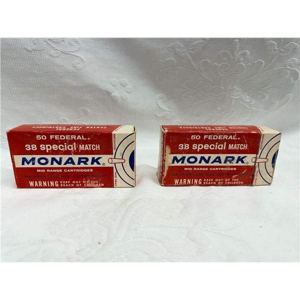 VINTAGE MONARCH BOXES OF 38 SPECIAL (INTERNAL REFERENCE: C)