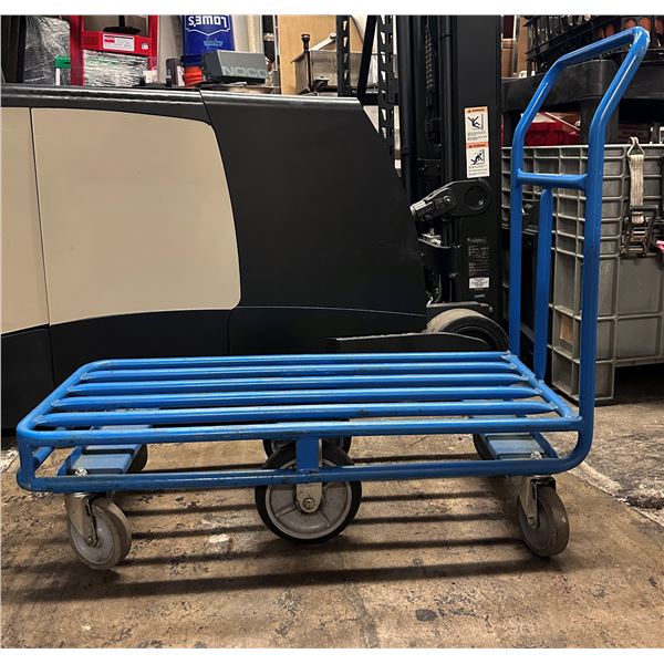 Metal 6-Wheel Heavy-Duty Tubular Flatbed Utility Cart 39" x 18" x 36"H - pick up Feb 6