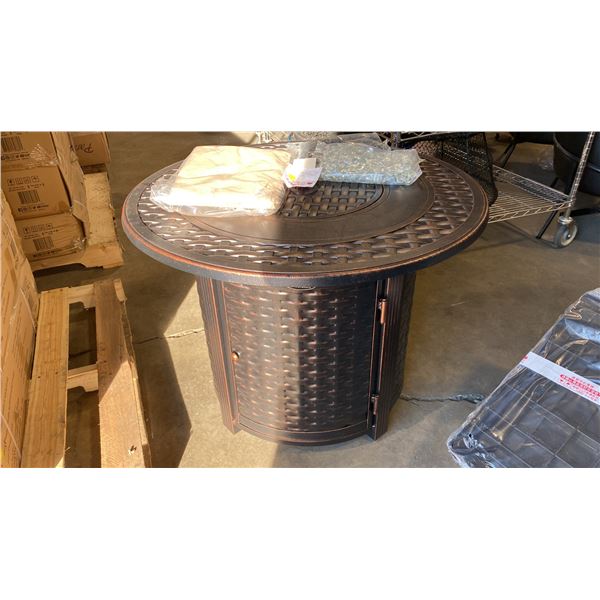 PARAMOUNT FP-545 BRONZE CAST ALUMINUM 33" ROUND PROPANE OUTDOOR FIRE TABLE WITH CONVERTIBLE BURNER