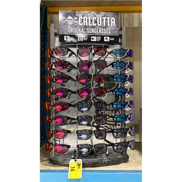DOUBLE SIDED DISPLAY RACK OF 48 ASSORTED CALCUTTA DESIGNER SUNGLASSES *DISPLAY RACK INCLUDED*