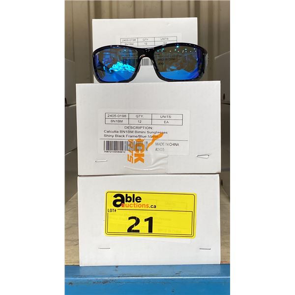 5 BOXES OF ASSORTED BN1BM CALCUTTA DESIGNER SUNGLASSES *APPROX 12 PER CASE*