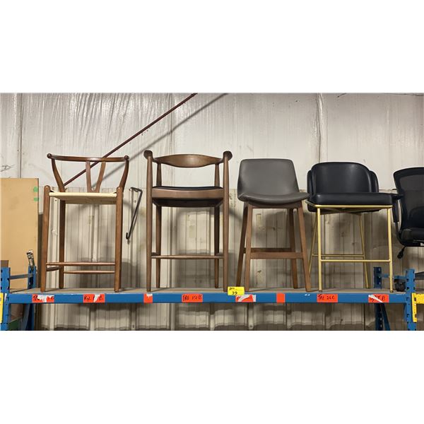 4 ASSORTED DESIGNER BAR CHAIRS