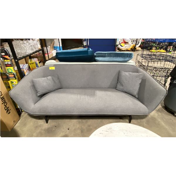 DARK GREY MODERN 3 SEAT DESIGNER TUB STYLE SOFA