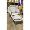 Image 1 : GREY MODERN DESIGNER RETRO STYLE ARMCHAIR WITH OTTOMAN