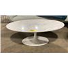 Image 1 : WHITE 42" OVAL DESIGNER GRANITE TOP COCKTAIL TABLE
