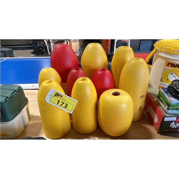 10 ASSORTED PROMAR COMMERCIAL DOCK / LINE FLOATS