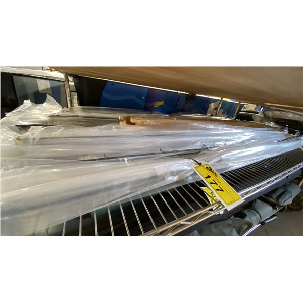 5 PACKS OF COMMERCIAL FISHING ROD REPLACEMENT ENDS / TIPS & WOODEN ROD DISPLAY RACK *DISASEMBLED*