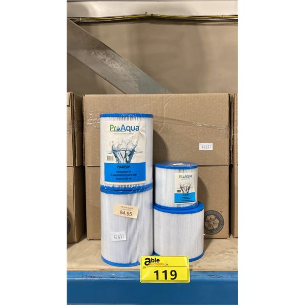 BOX OF ASSORTED RETAIL POOL FILTERS