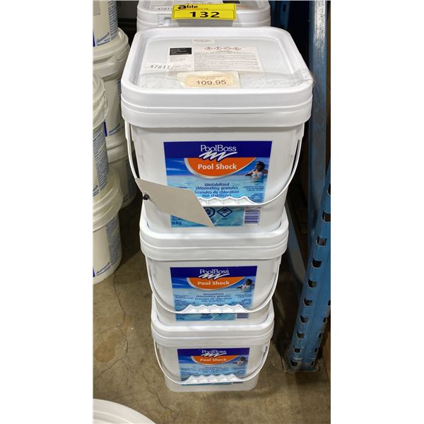 3- 6KG BUCKETS OF POOLBOSS POOL SHOCK