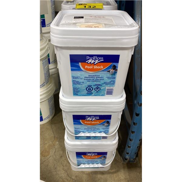 3- 6KG BUCKETS OF POOLBOSS POOL SHOCK