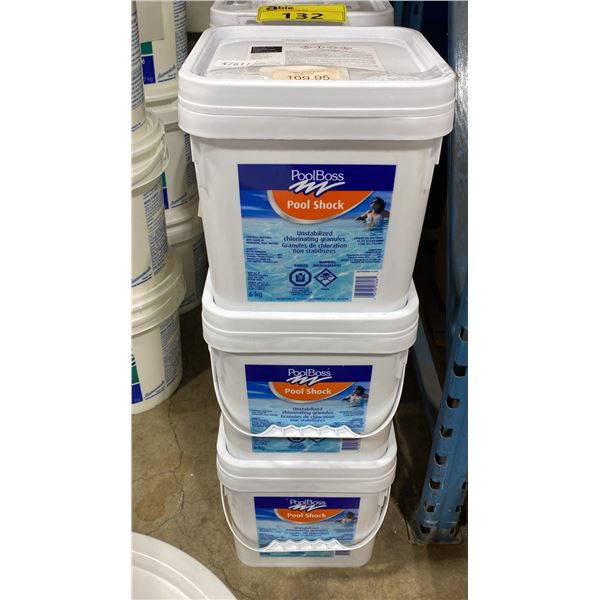 3- 6KG BUCKETS OF POOLBOSS POOL SHOCK