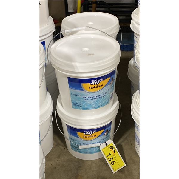 4- 6KG BUCKETS OF POOLBOSS SWIMMING POOL STABILIZER