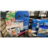 Image 2 : SHELF OF ASSORTED POOL PRODUCTS- FLOATIES, CHEMICAL DISPENSERS, BEACH BALL & KICKBOARDS