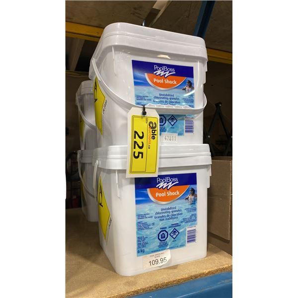 4- 6KG BUCKETS OF POOLBOSS POOL SHOCK