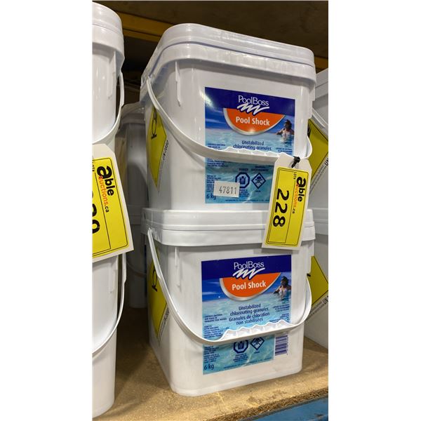 4- 6KG BUCKETS OF POOLBOSS POOL SHOCK