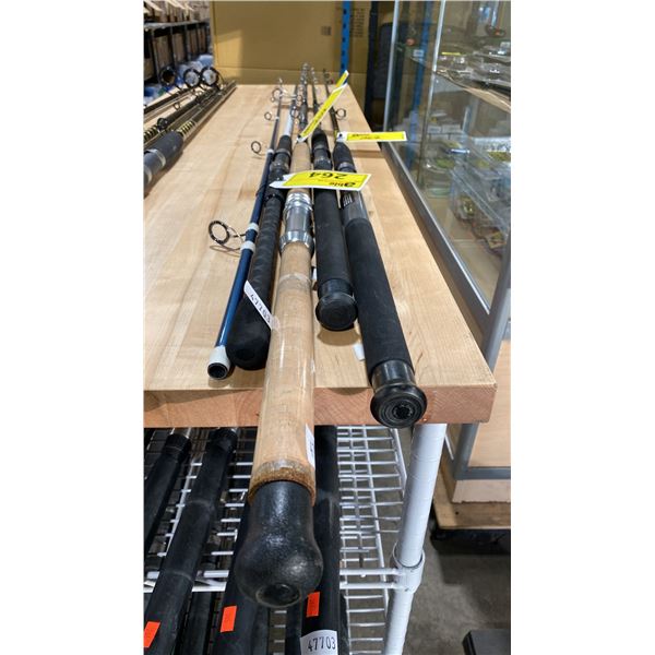 2 KUNNAN KBC-66M 6'6 MEDIUM ACTION SINGLE PCS ROD, HEAVY ACTION GREY CARBON ROD, EAGLE CLAW SURF